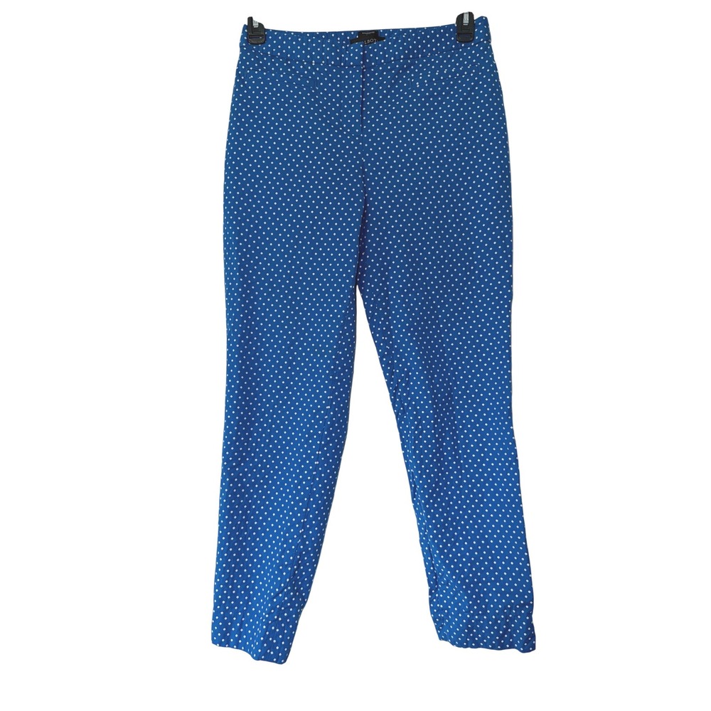 Talbots Hampshire‎ Curvy Blue Polka Dot Ankle Pants Size 4